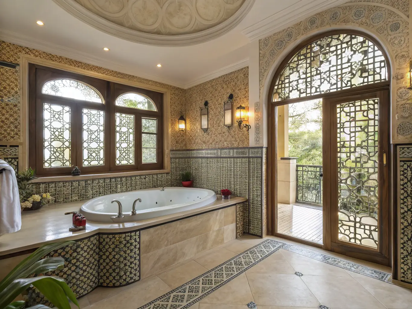 A luxurious bathroom renovation featuring a soaking tub, elegant tile work, and modern fixtures, highlighting the attention to detail and high-end finishes Renovios provides.